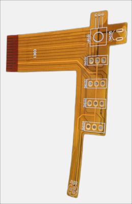 중국 2층 유연 PCB 보드 0.1mm 라인 간격 폴리마이드와 노란색 코버 레이 판매용