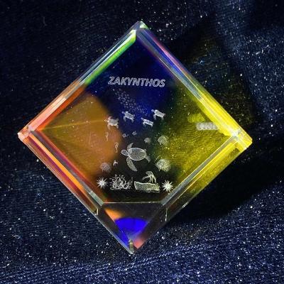 China Hot Selling Europe Laser Etched Glass K9 Crystal Hardware 3D Laser Etched Cube Crystal for sale