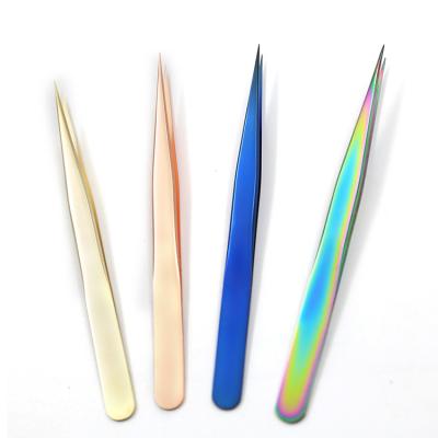 China Wholesale False Eyelash Tweezers High Density Beauty Tools Eyelash Beautician Tweezers Customizable Volume Wick Colors for sale