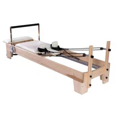 China Bodybuidling White Maple Pilate Equipment Home Wooden Reformer For Bodybuilding for sale