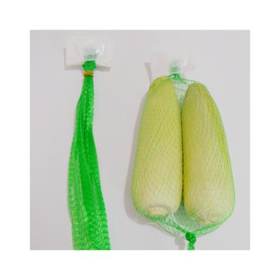 China PP new materials Popular Recommend Vegetable Bags Corn Plastic Pretty Mesh Bag With Plain White Label for sale