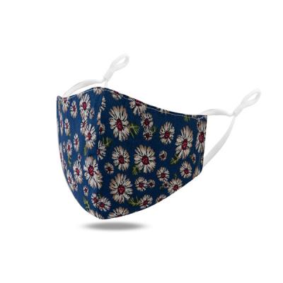 China Washable Floral Pattern Cotton Cloth Pattern Anti Dust Anti Dust Face Cover Adjustable Face Cover for sale