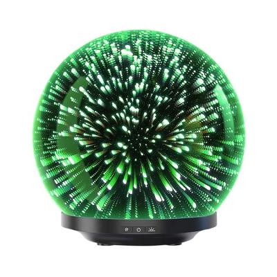 China 3D Hotel Firework Effect Essential Oil Air Humidifier Glass Ultrasonic Aroma Diffuser for sale