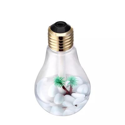 China Hotel 400ML Bulb Ultrasonic Humidifier , Portable LED Color Night Lights Led Aroma Diffuser for sale