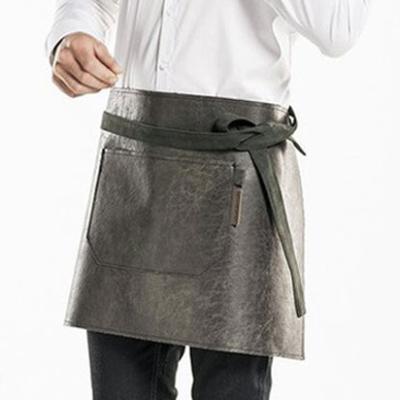 China Leather Drink / Food Cooking Half Apron With Pocket for sale