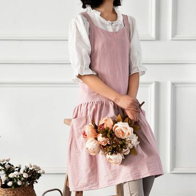 China Custom High Quality Canvas Cleaning Apron With Sleeves With Pocket Cooking Apron Garden Apron For Female Printing Customized for sale