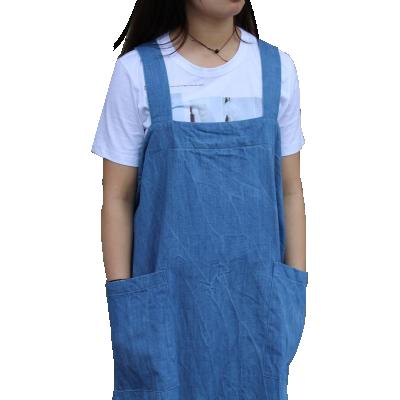 China Food/Beverage Kitchen Denim Pinafore Apron for sale