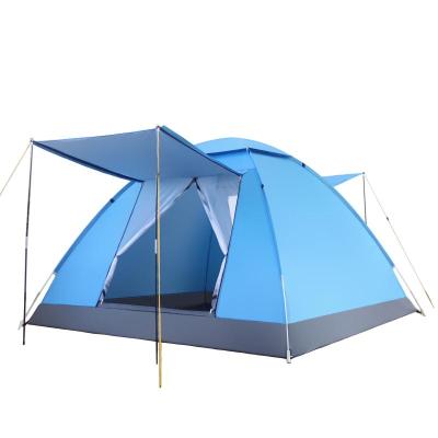 China Diagonal tying type Outdoor camping tent 2-3 person double beach tent Multi-person single full automatic rainproof camping trekking tent for sale