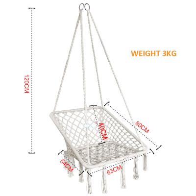 China Modern Hammock Chair Macrame Swing With Hanging Kits , Cotton Rope Swing Hanging Chair for sale