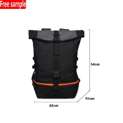 China Custom Logo Sports Soccer Travel Rolltop Backpack Gym Basketball Backpack Men for sale