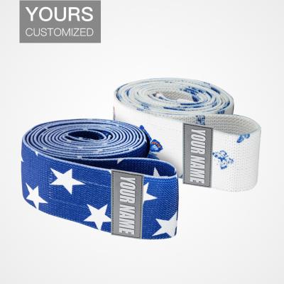 China Cotton + Polyester Latex Make Your Own Resistance Bands Customizable Long Fabric Resistance Band With Logo for sale