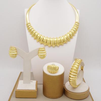 China Factory Sale Dubai 24k Gold Jewelry Set Fashion CLASSIC Whole Jewelry Set African Women Jewelry Set for sale