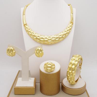 China CLASSIC Factory Fashion Luxury Dubai African Jewelry Set Pure 24k Set Jewelry Filled Wholesale Luxury Women Birthday Gifts for sale