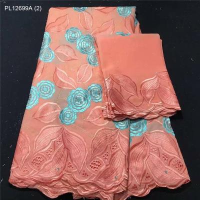 China Factory Hot Selling Swiss African Voile Lace Embroidery Cotton Lace Fabric Anti-static For Party Wedding Dress for sale