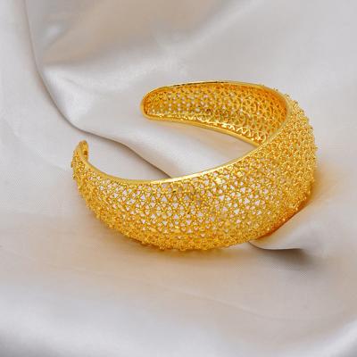 China CLASSIC Dubai Bangles For Women Middle East Gold Color Bangle Ethiopian Saudi Arabia Wide Bangles Wedding African Jewelry Gifts for sale