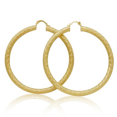 China Luxury Gold CLASSIC Color Dubai Fashion Coin Shape Earings Jewelry Hollow Out Big Clip Copper Earrings For Women Wedding Party Gift for sale