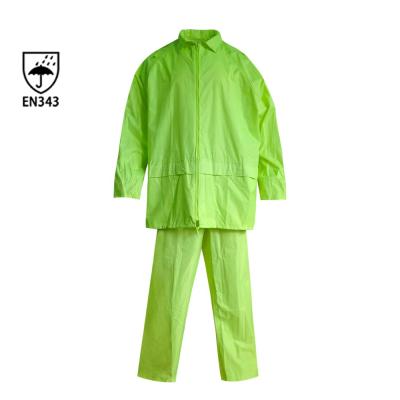 China High Quality Single and Breathable Waterproof Clothing Waterproof Pants and Jacket PVC Green Suit Rain Wear S-2XL for sale