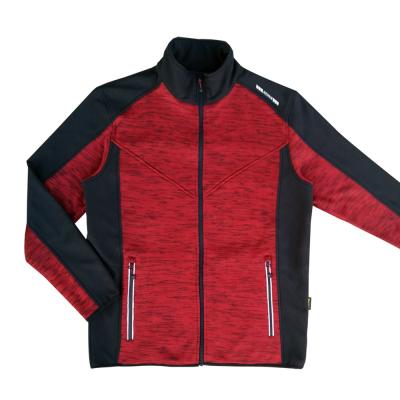 China Fashion Clothes Breathable Outdoor Cardigan Knitted Red Softshell Coat for sale