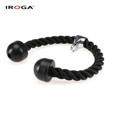 China Strength Training Iroga Fitness Double Handle Heavy Duty Nylon Triceps Rope For Upper for sale