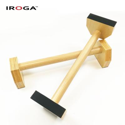 China ARMS Iroga Fitness Non Slip Wooden Lift Up Bar Rack Gym Parallettes for sale