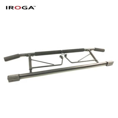 China Iroga Bodybuilding Fitness Foldable Pull Up Bar Door Gym With Hanging Strap for sale