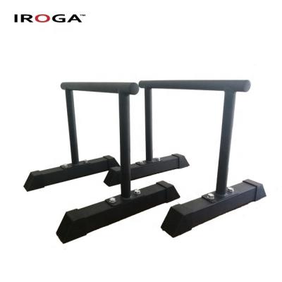 China Home Gym Iroga Fitness Steel Parallettes With Non-Slip Rubber Feet Push Up Bar Dip Bars for sale