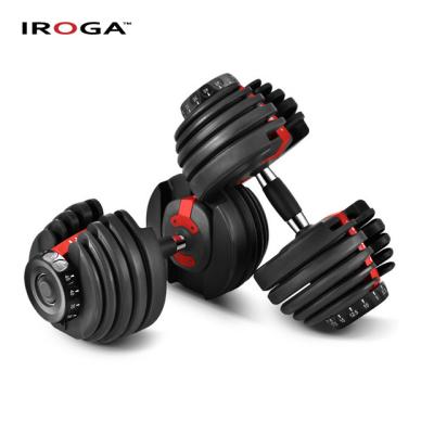 China Home Use Iroga Fitness 24kg 40kg Adjustable Dumbbell With Rack for sale