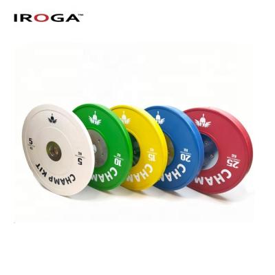 China Fitness Business Competition Iroga Use Solid Rubber Bumper Plate for sale