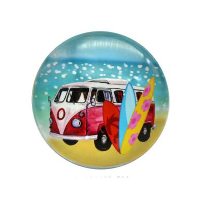 China Shape Glass Sea Round Souvenir Fridge Magnet 5cm for sale