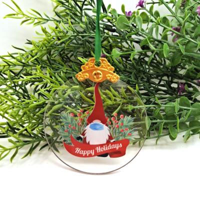 China Viable Wholesale 3 Inch Round Circle Custom Clear Transparent Acrylic Christmas Ornaments Personalized Acrylic Christmas Bauble for sale