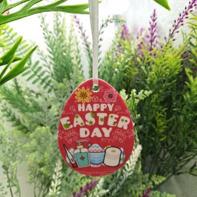 China 2021 Sustainable Flat Acrylic Easter Quarantined Theme Hanging Ornaments for sale