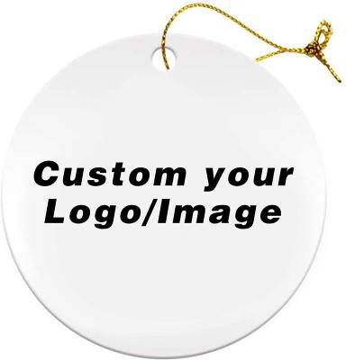 China Viable Design Custom Round Ceramic Sublimation Blank DIY Ornaments for sale