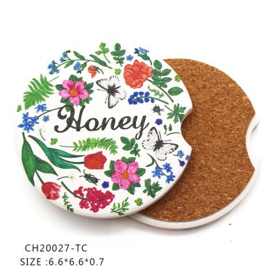 China Viable Factory Wholesale Car Ceramic Absorbent Coaster for sale