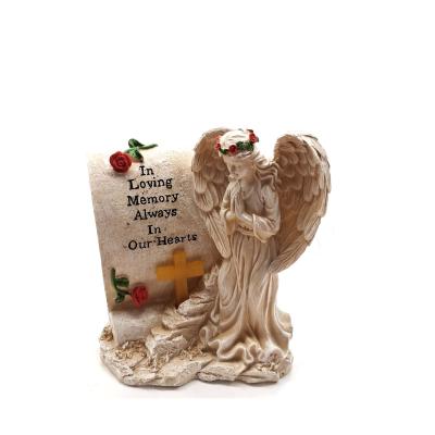 China Europe Garden Angel Statue Sympathy Gift With Solar Led Light In Memory Of A Loved Memorial Gifts for sale