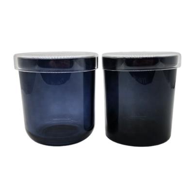 China Heat resistant; Corrosion Perfume Oil 10oz Candle Resistance Translucent Black Glass Jars With Glass Lids Available for sale