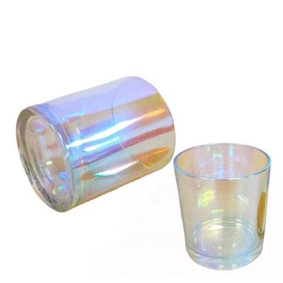 China Heat resistant; High Quality Strong Corrosion Resistance 9oz Perfume Oil Candle Iridescent Thick Glass Jars for sale