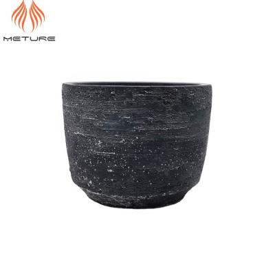 China Custom Antique Black Indoor Small Water Proof Flower Pots Cement Flower Planter for sale