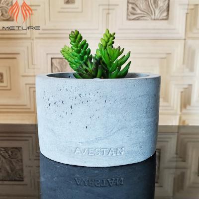 China Natural Eco-friendly Cement Color Home Decoration Flowerpot for sale