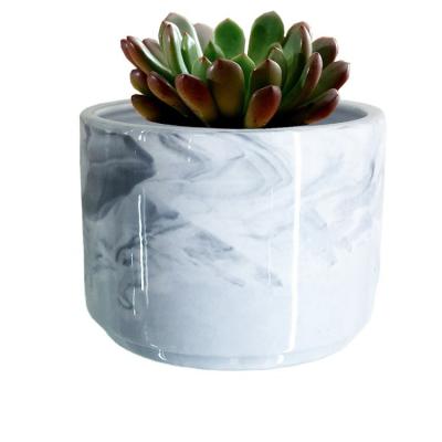 China Home Decor Eco - Friendly Marbled Ceramic Pots For Succulent Plant for sale