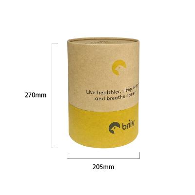 China 100% recycled electronics container box large eco biodegradable kraft paper material tube package round custom logo for sale