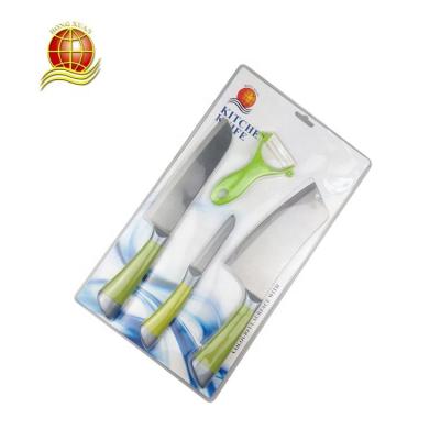 China High Quality Viable Handle 4pcs Colorful Plastic Kitchen Knife Set With Ceramic Peeler for sale