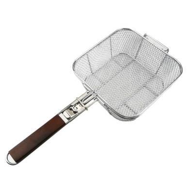 China Dustproof High Quality Carbon Handle Stainless Removable BBQ Grilling BBQ Topper Basket for sale