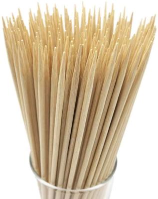 China Factory Custom Natural Bamboo Skewer Size Easily Cleaned Disposable Bamboo Sticks For Grilling for sale