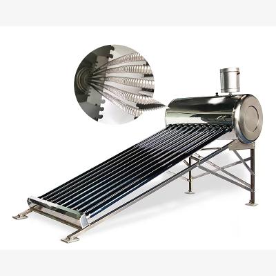 China Wave Pipe SUS Coil System Hotel Pressurized Solar Water Heater Price 2021 for sale