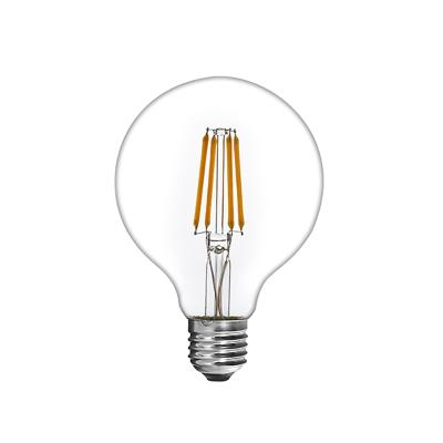 China Cheap Classic Straight Non-Dimmable Straight Filament Warehouse Price LED Glass Light Bulb E27/B22 G125 9W for sale