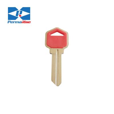 China Hotsale brass key blanks KW1 small old brass door key with plastic head for sale