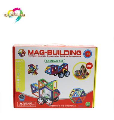 China Magnetic Construction Toy Kids Plastic 48 Pcs Building Tiles Blocks Educational Magnet Bricks Set For Kids for sale