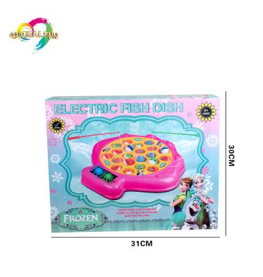 China Lovely Fish Magnetic Fishing Toys Girl's Gifts Electric Fishing Toys Hot Selling Plastic Carry Dish Kids Toys for sale