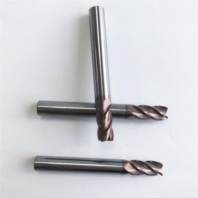 China CNC Milling Machining HNT Hrc 65 Four Flute Long Flute Tungsten Carbide Shank Corner Raduis End Mills for sale