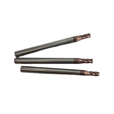 China HNT Hrc65 CNC End Mill Machining Milling Cutter 3mm Dia Solid Carbide Corner Radius For Steels for sale